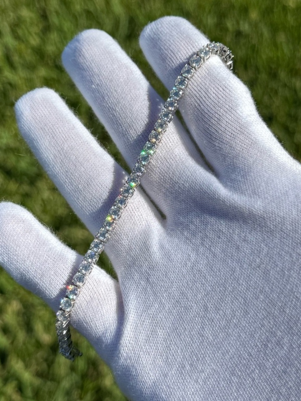 925 Silver, 11.7CTW Moissanite Tennis Bracelet